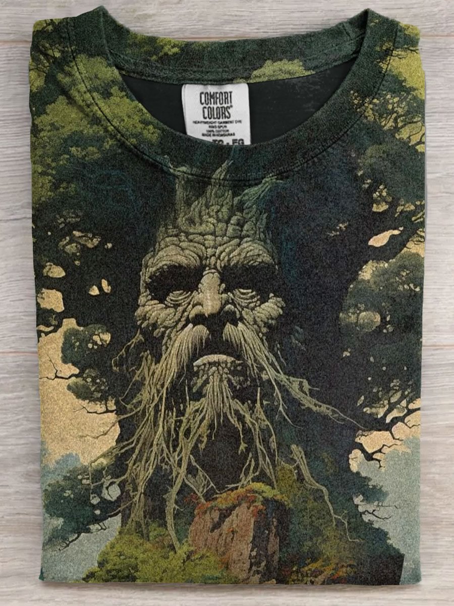 Vintage Fantacy Art Print Casaul Short Sleeve T-shirt