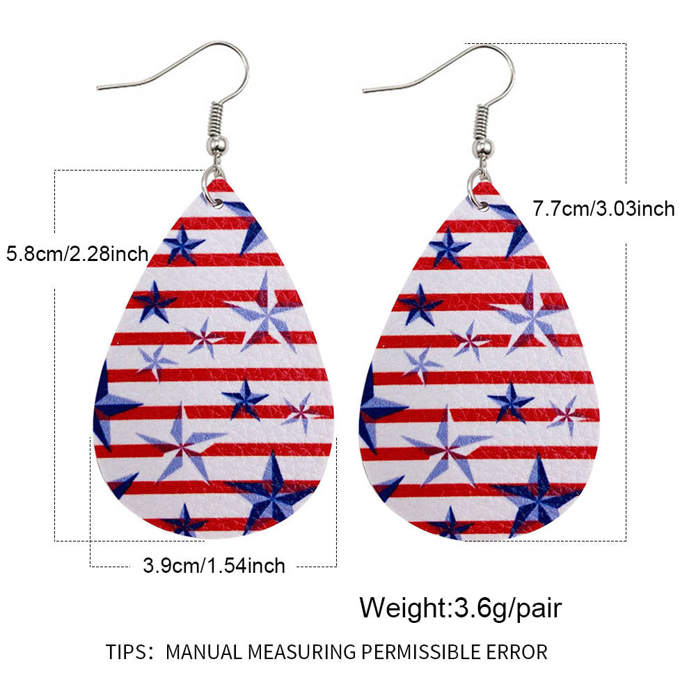 Star Stripe Print Earrings