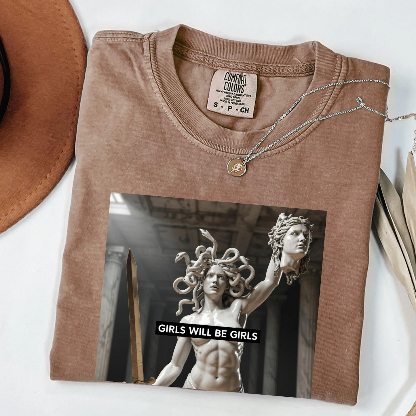 Girls Will Be Girls Medusa Statue Tee