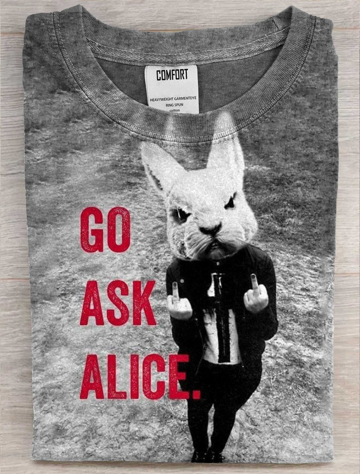 Vintage Funny Art Print Casaul Short Sleeve T-shirt