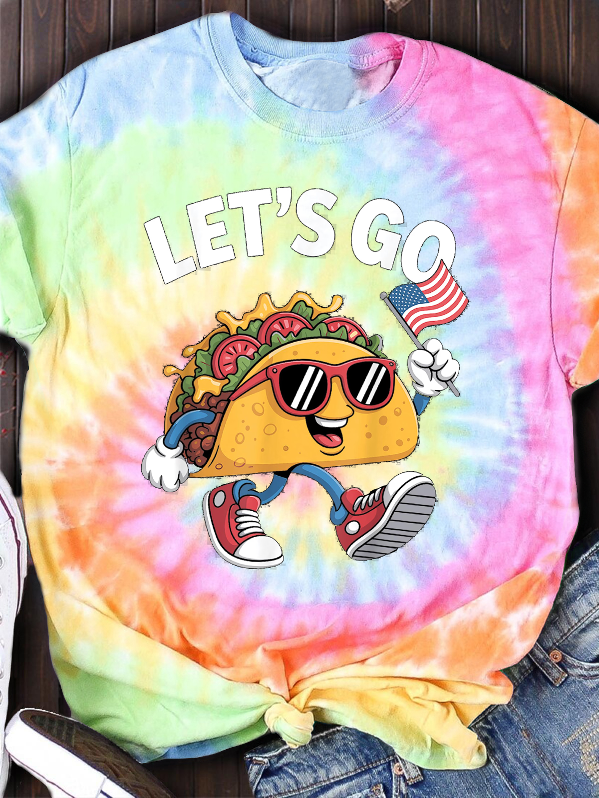 Funny Let’s Go Taco Cute Patriotic 4th of July Shirt