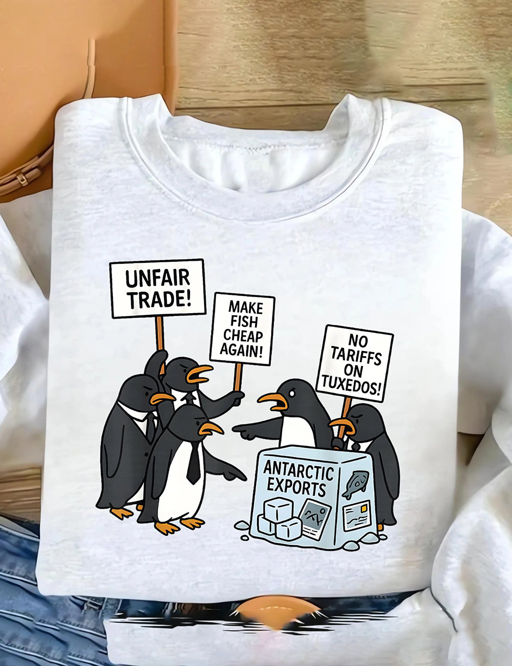 Heard Island Penguins Against Tariffs Sweatshirt