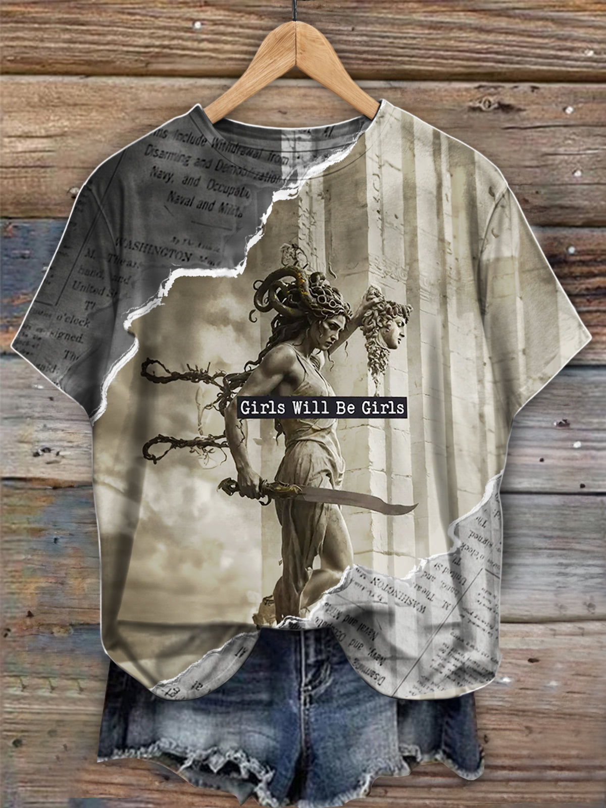 Girls Will Be Girls Medusa with the Head of Perseus Shirt