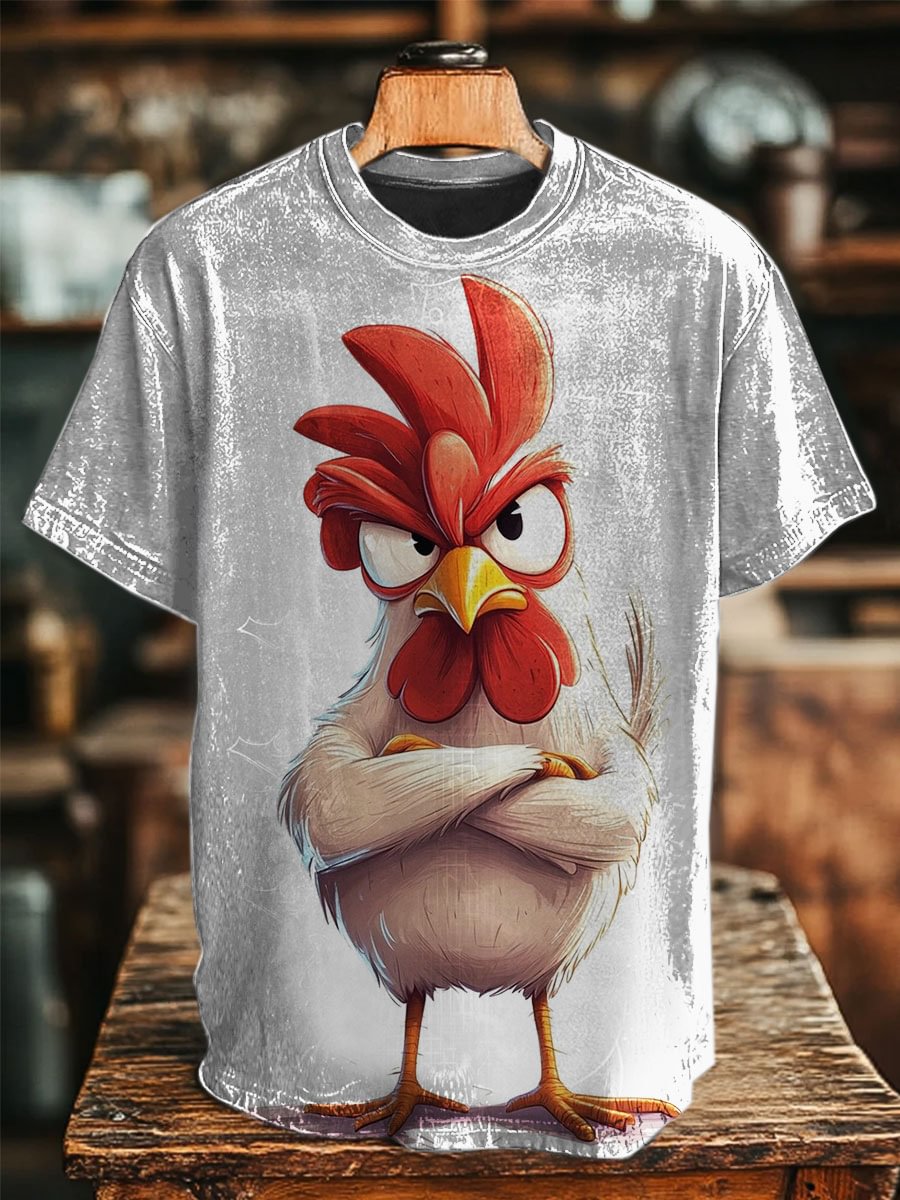 Funny Chicken Print Casual Top