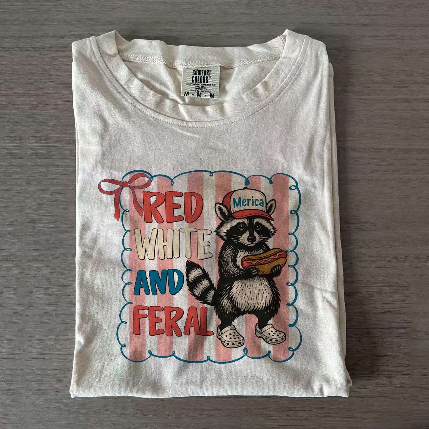 Red White And Feral 4th of July Bow T-shirts