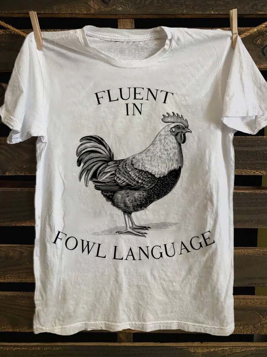 Fluent Mastery Flow Language Printed Casual Short Sleeve T-Shirt