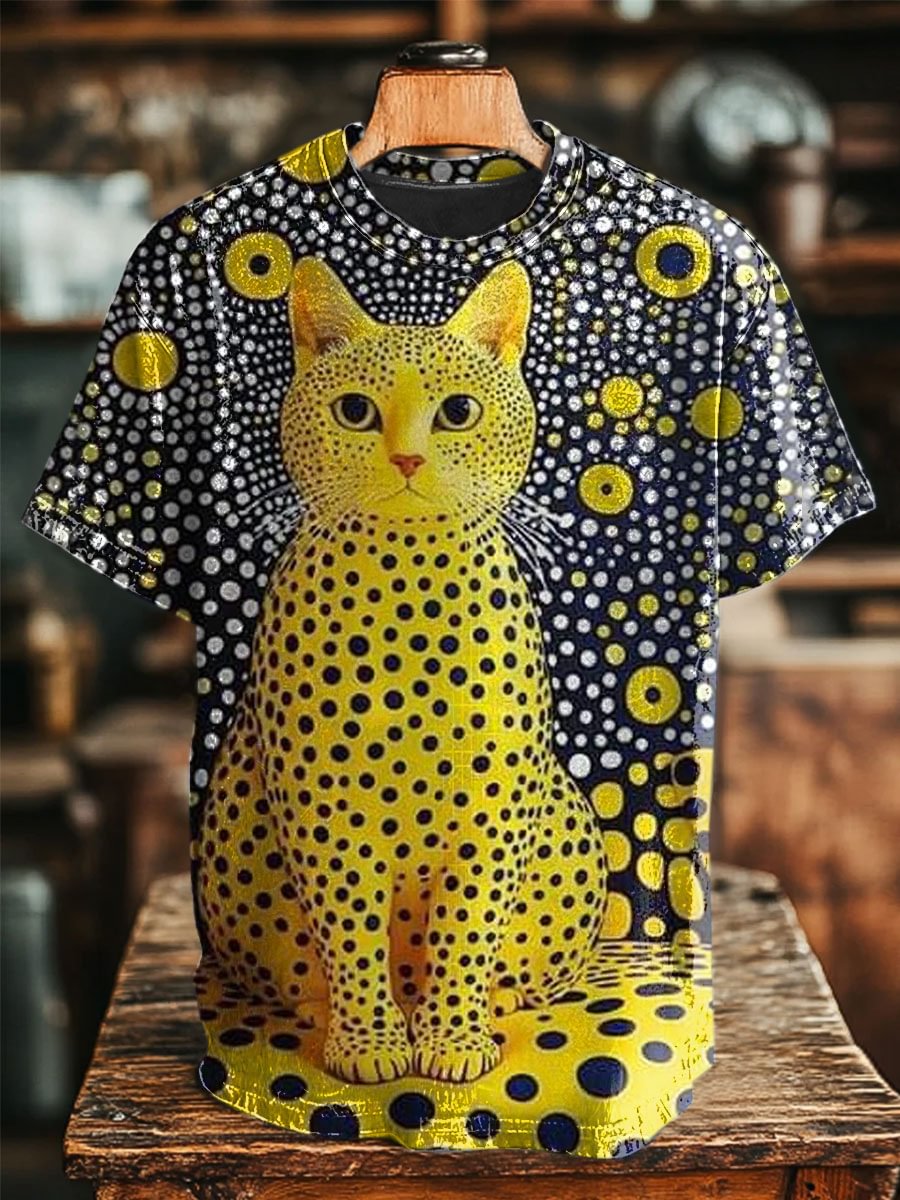 Lässiges Oberteil mit Pop-Art-Katzen-Print