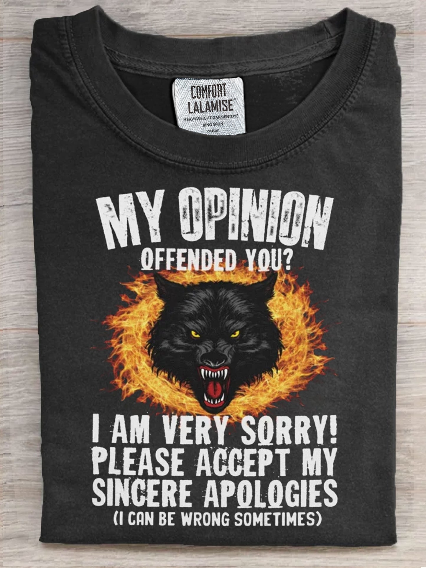 Ironic My Opinion Offended You Funny Art Print Casual Short Sleeve T-shirt