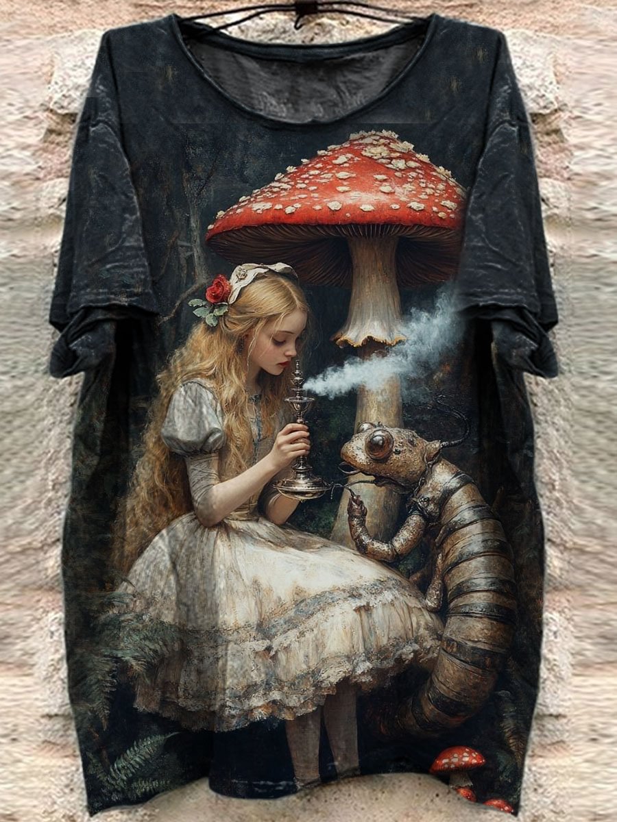 Vintage Printed Casual Short-sleeved Top