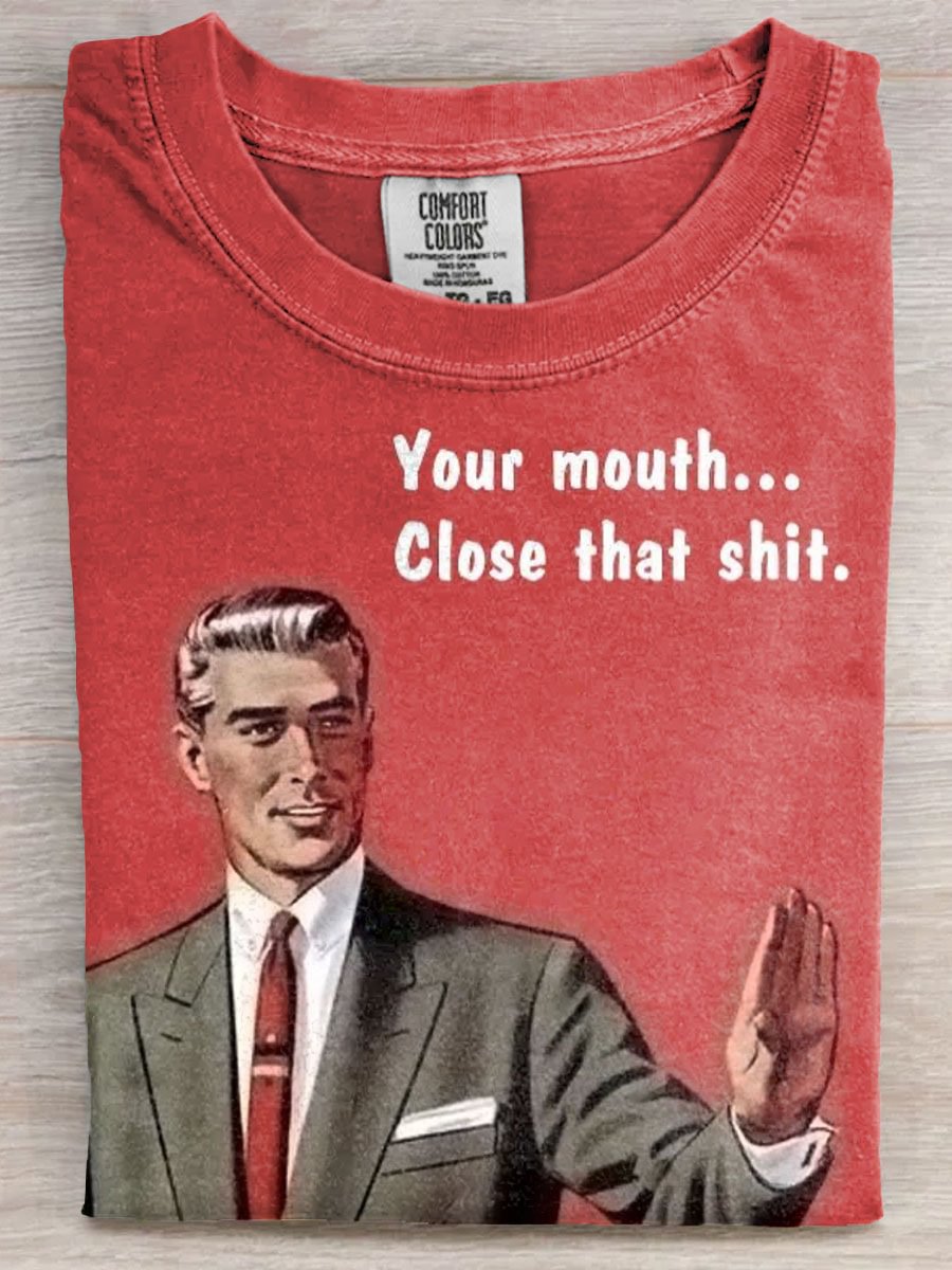 Vintage Funny Art Print Casaul Short Sleeve T-shirt