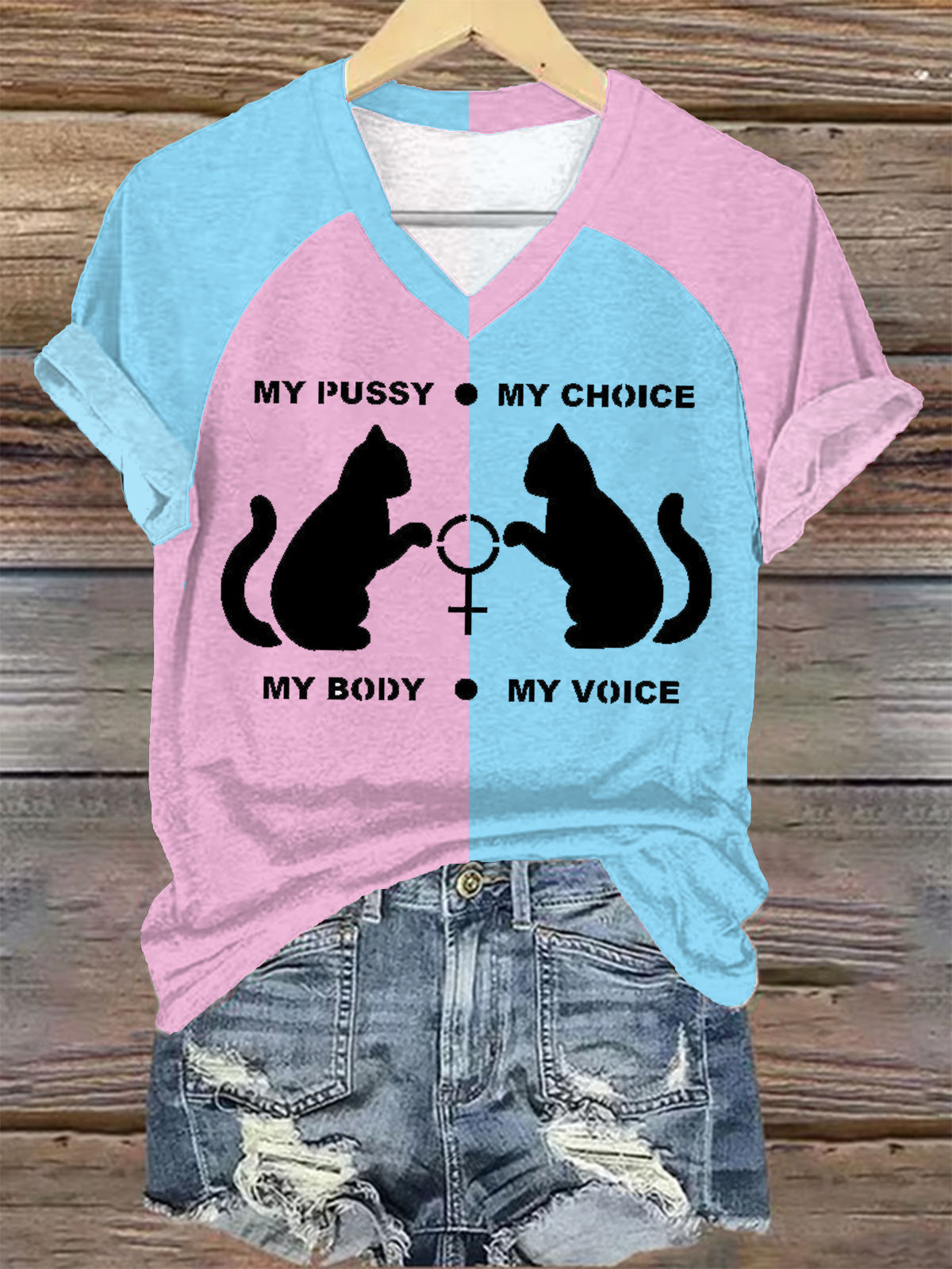 My Pussy My Choice My Body My Voice V-neck T-Shirt