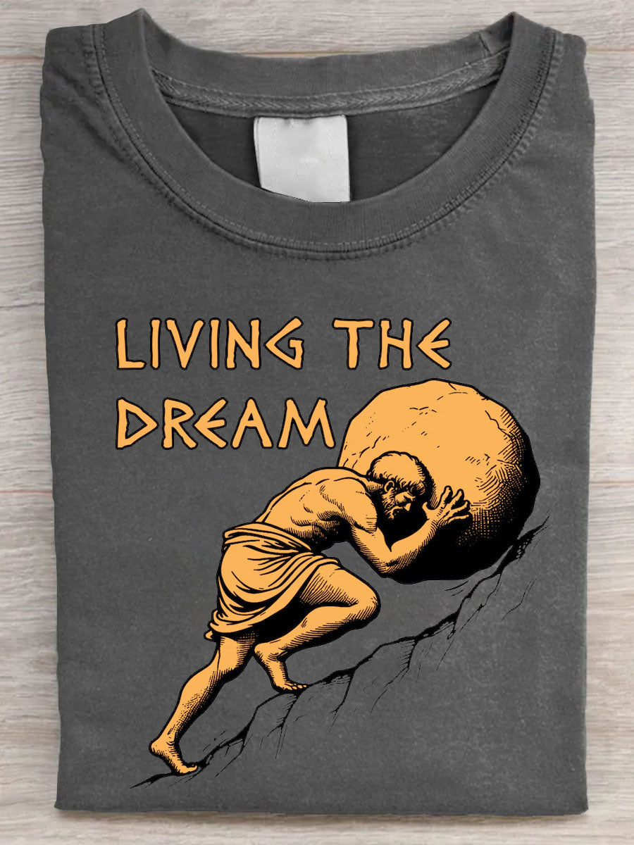 Living The Dream Art Print Casaul Short Sleeve T-shirt