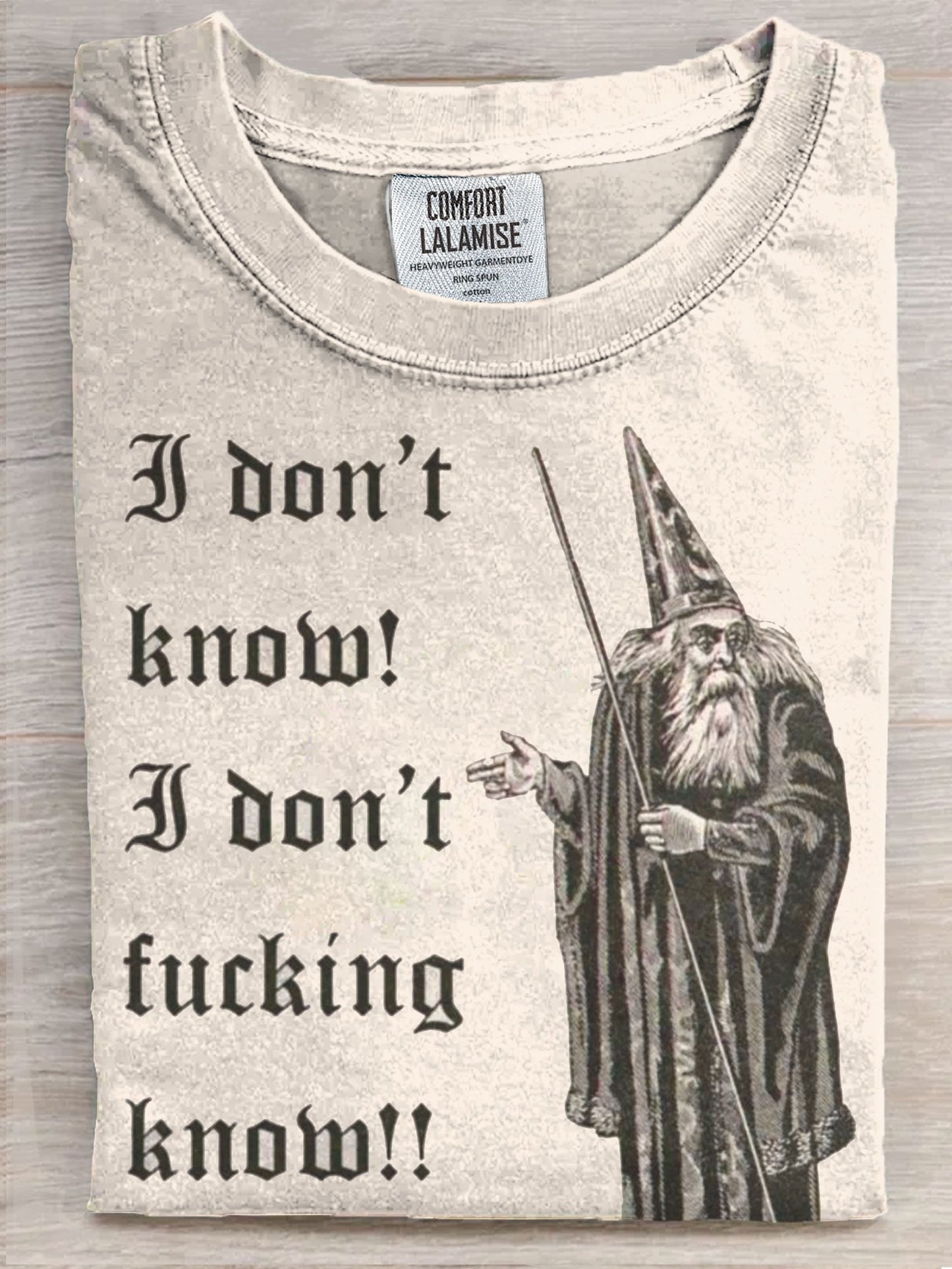 I Don't Know Funny Vintage Art Print Casual Short Sleeve T-shirt