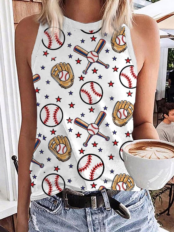 Damen-Weste mit Baseball-Game-Day-Print