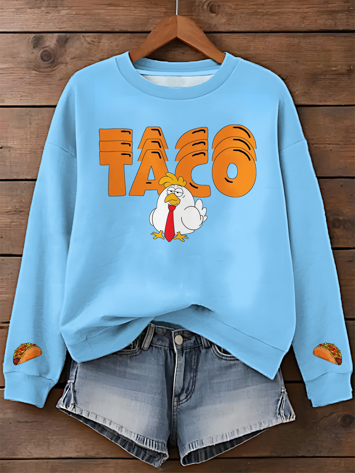 Tr*mp Always Chickens Out Printed Long Sleeve Casual Top