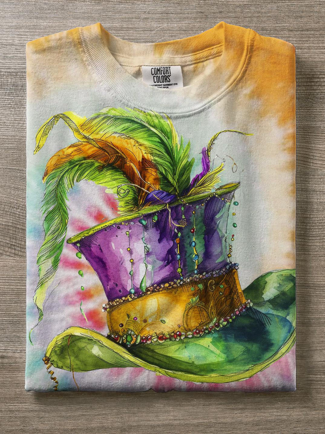 Mardi Gras Tie Dye Crop main image 1