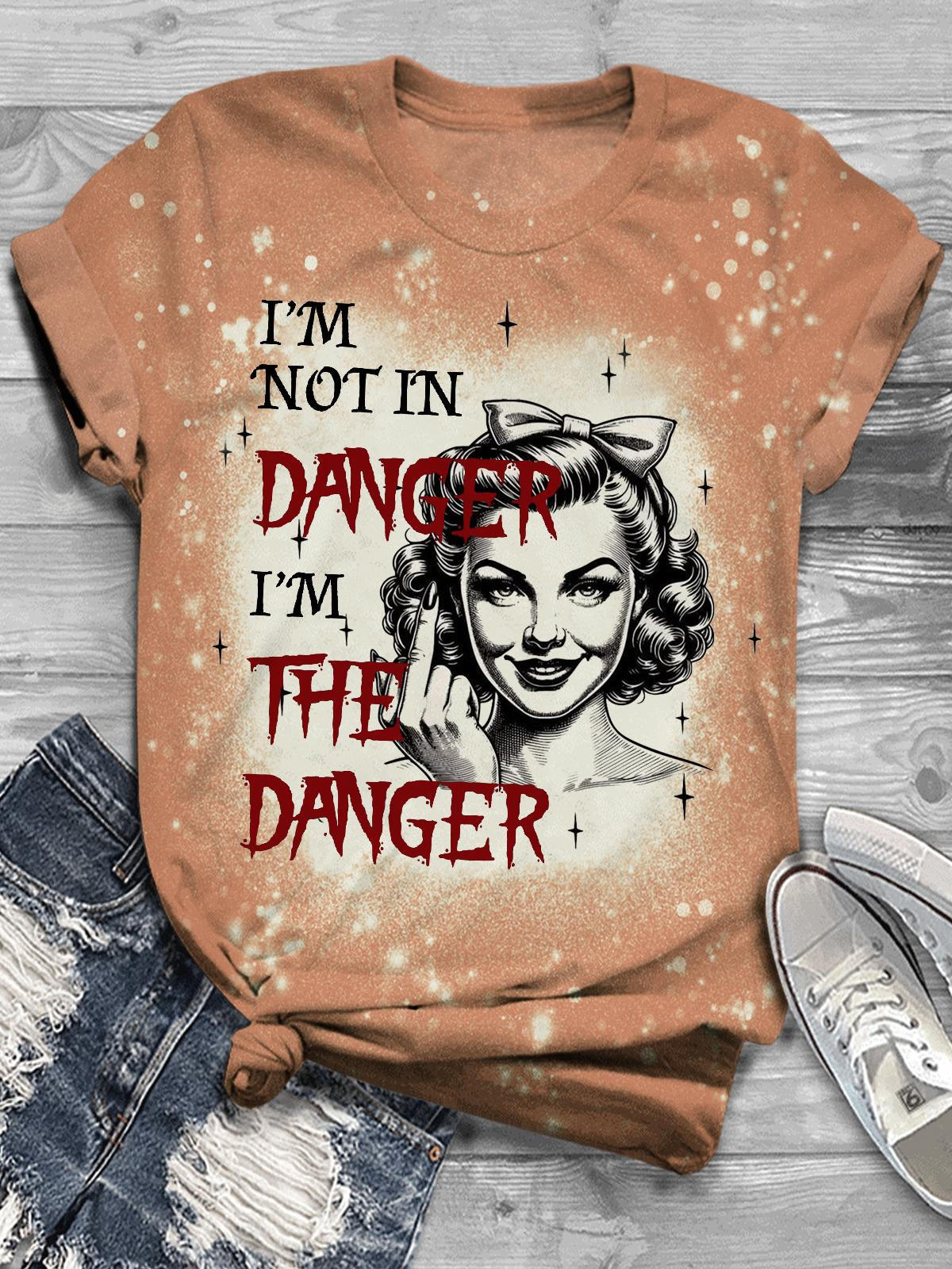 T-Shirt mit lustigem Slogan-Aufdruck „I'm Not In Danger I'm The Danger“