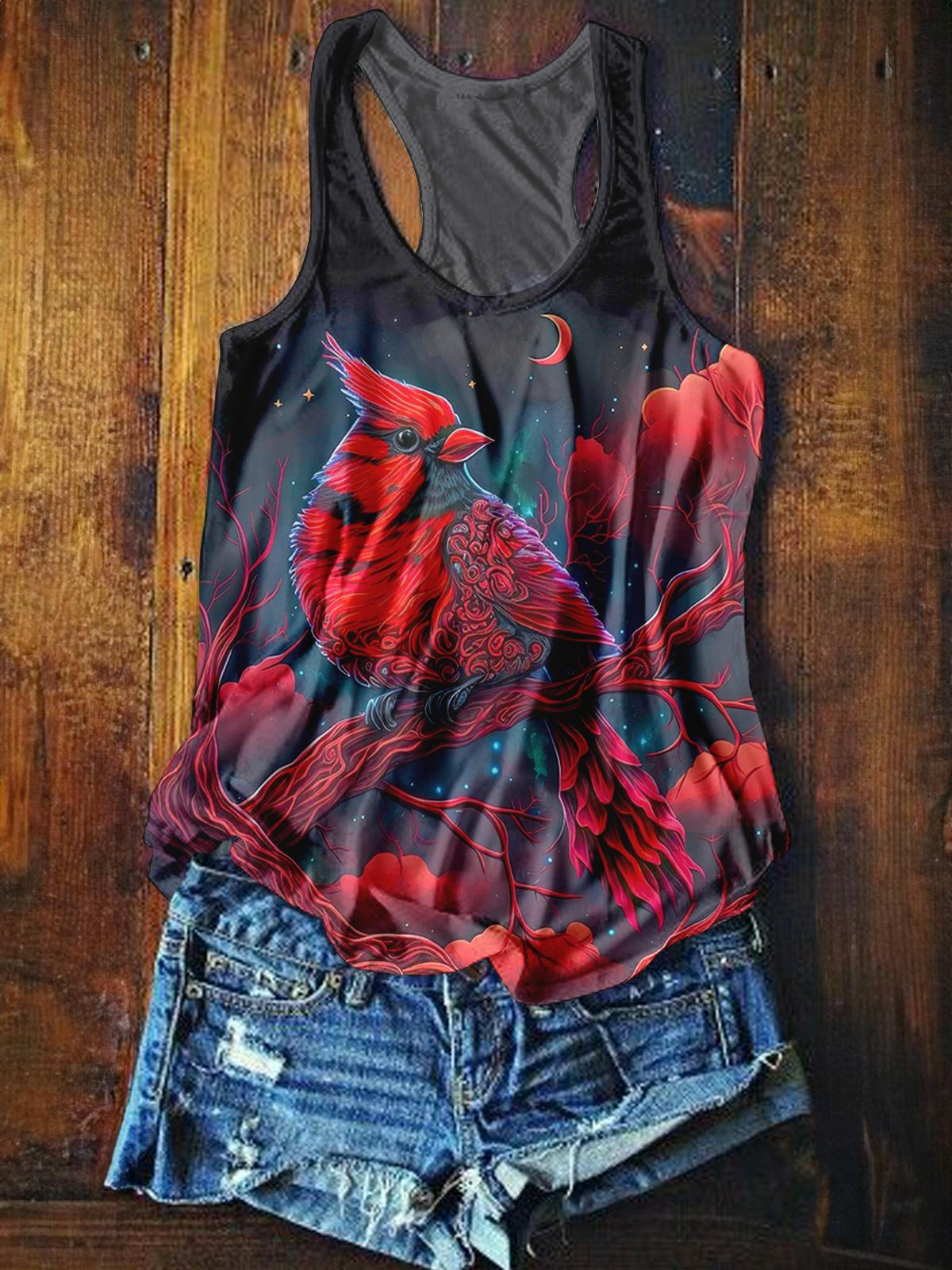 Cardinal Printed Casual Tank Top