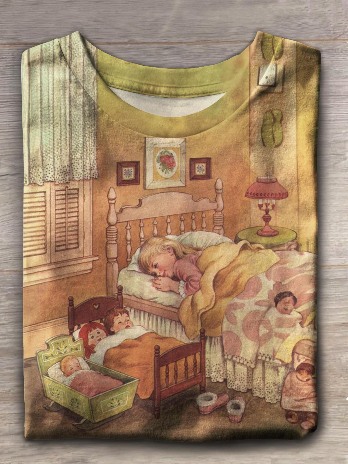 Vintage Sleeping With My Dolls Crew Neck T-shirt