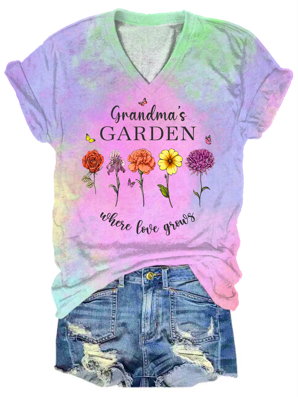 Grandma's GardenV-neck T-Shirt
