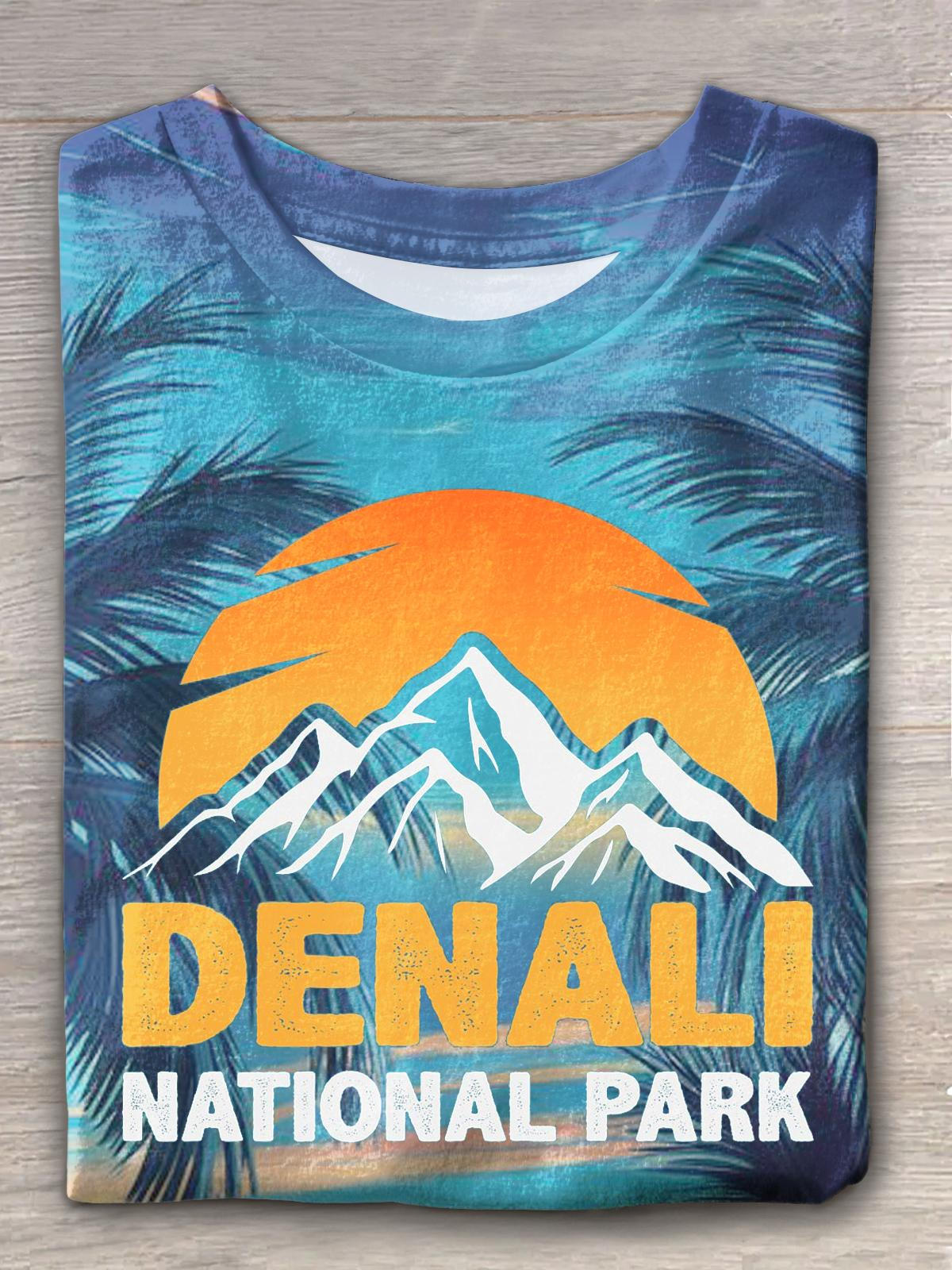 Denali Nationalpark Alaska Camping Rundhals T-Shirt