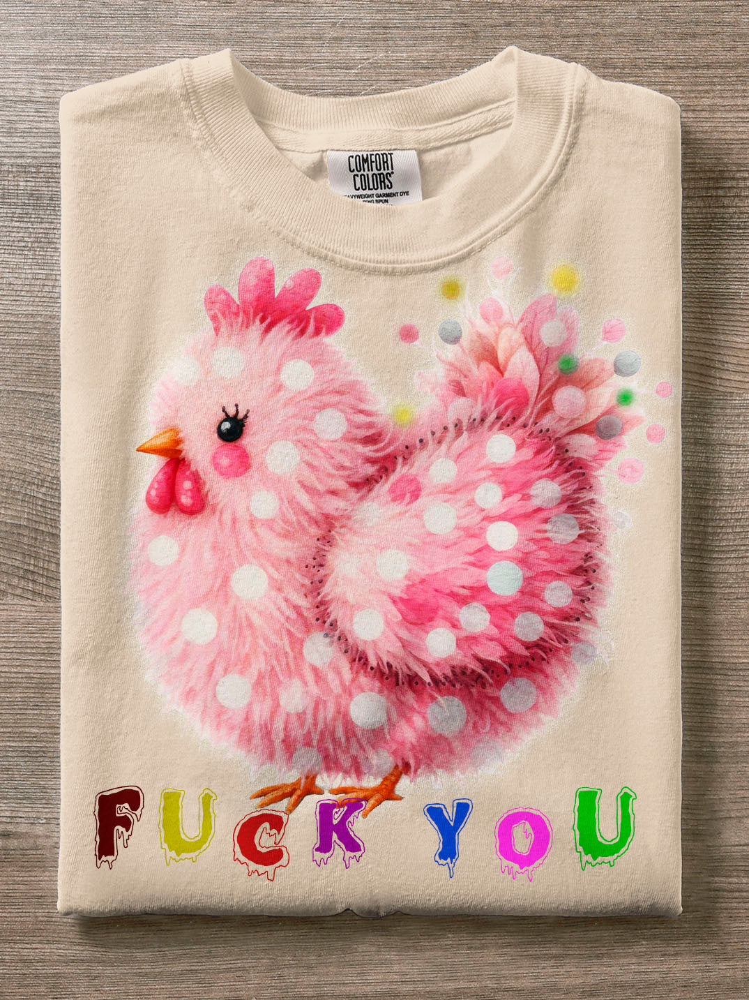 Lässiges T-Shirt mit lustigem Aufdruck „Fuck You Pretty Little Hen“