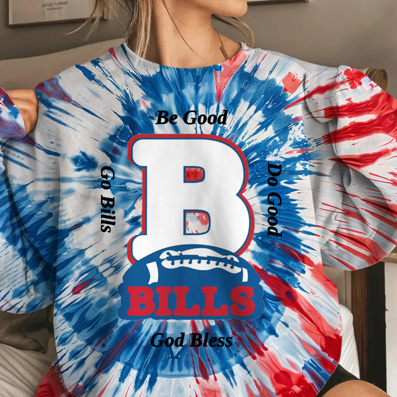 Be Good Do Good God Bless Go Bills Printed Long Sleeve Casual Top