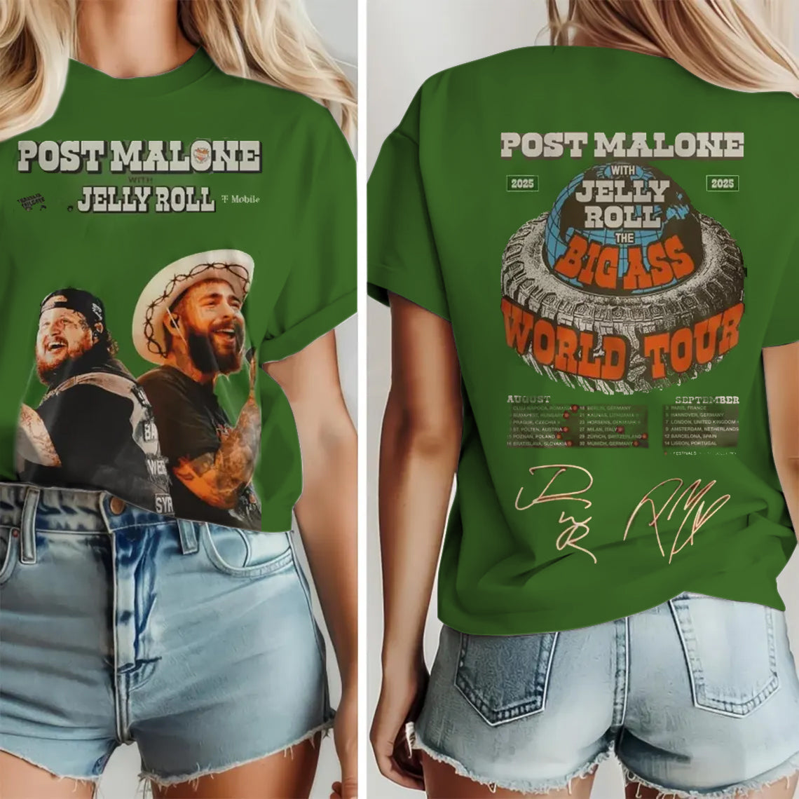 Posty x Jelly Roll Real Music Tour Crew Neck T-shirt