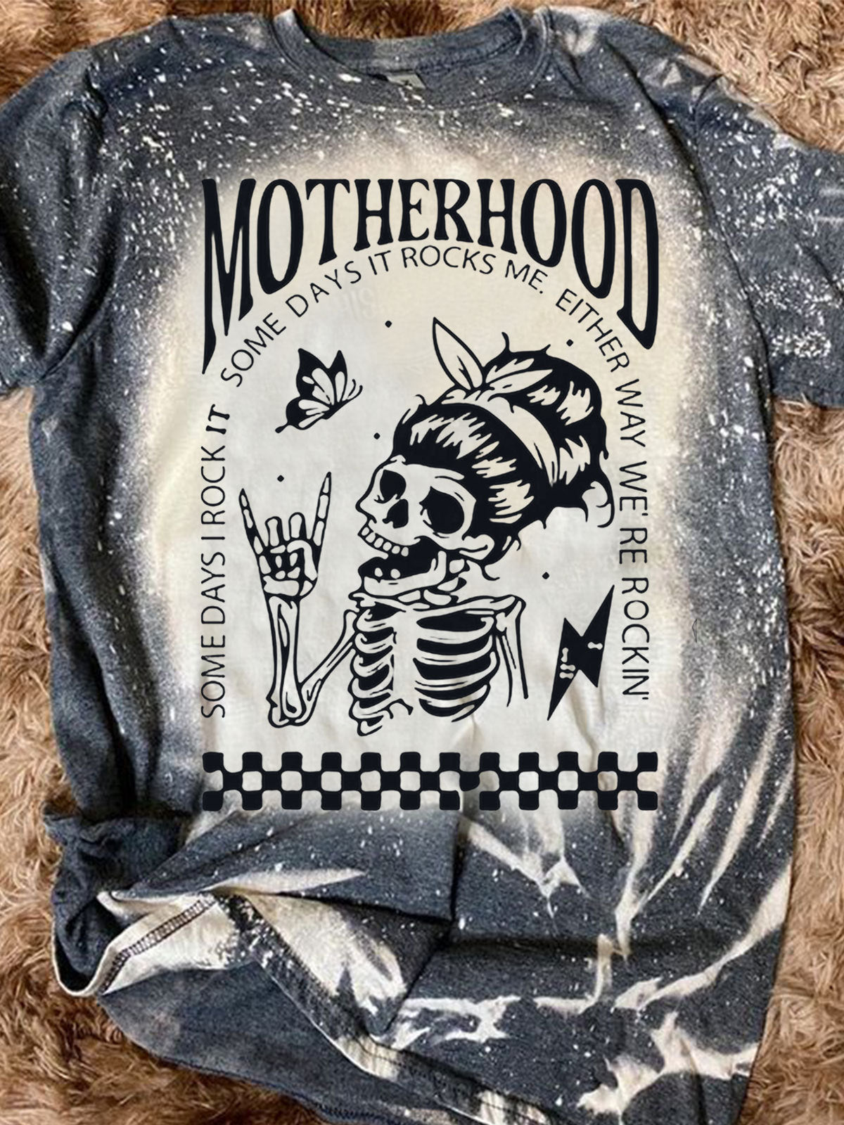 Funny Skull Print Crew Neck T-shirt