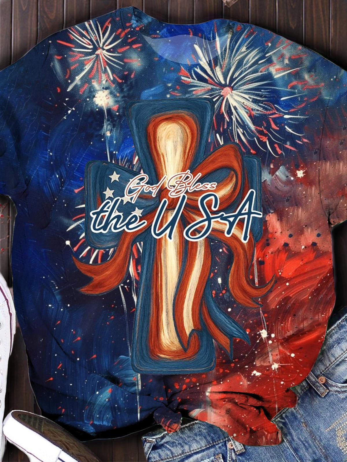 God Bless the USA Coquette 4th Of July T-shirt