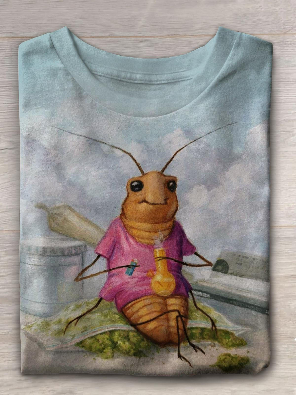 Lässiges T-Shirt mit lustigem Vintage-Print für Damen