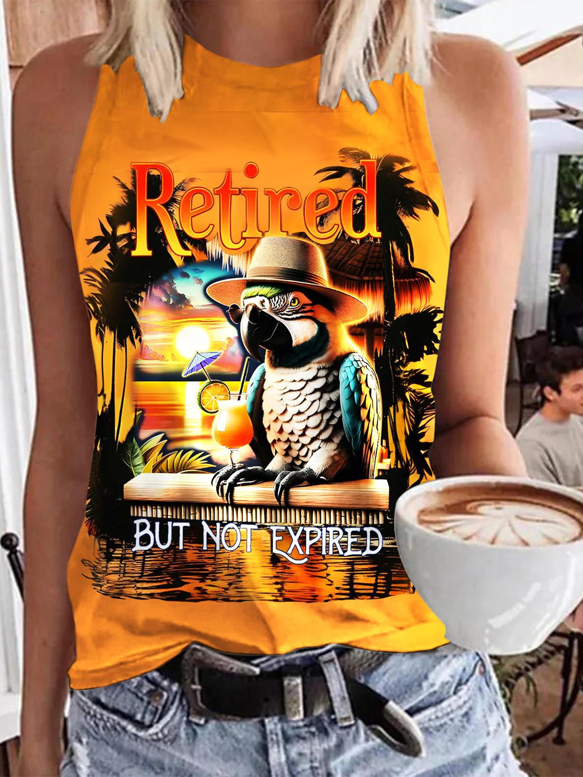 Women's Funny Parrot Print Casual Tank Top