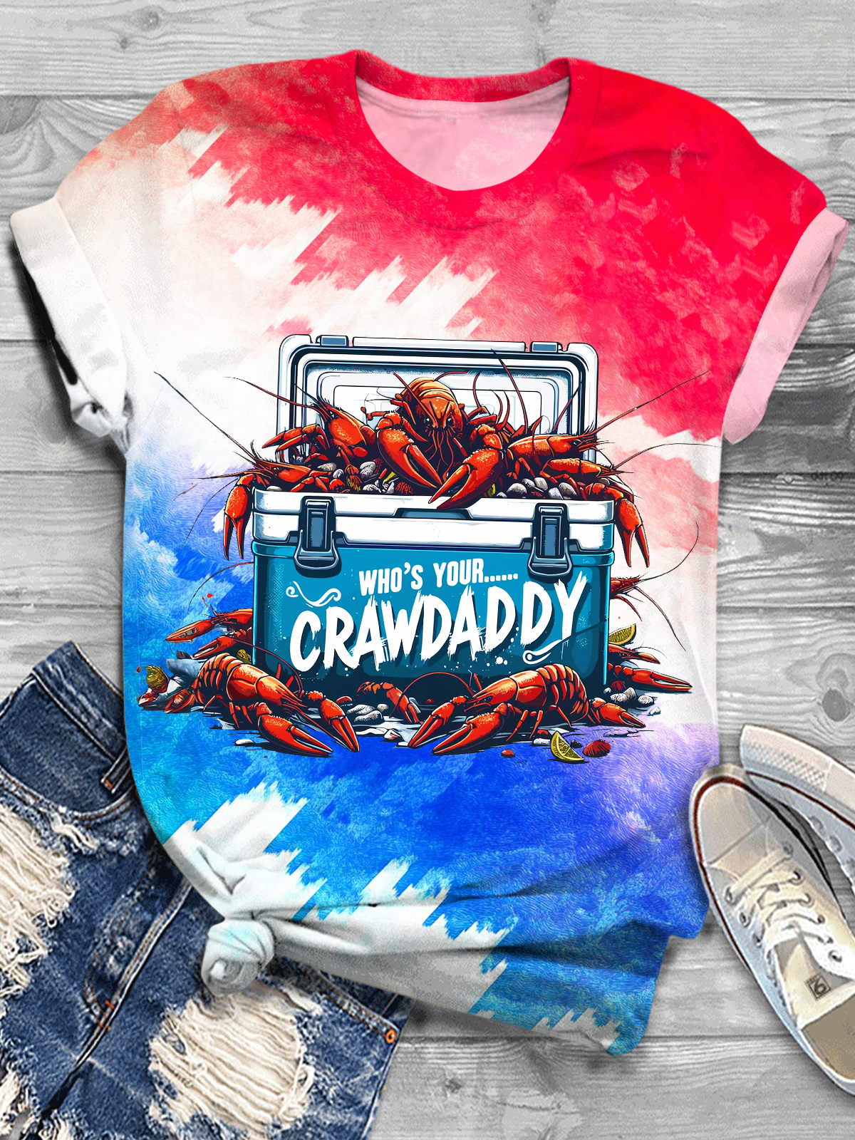 Funny Southern Crawfish Craw Daddy Crew Neck T-shirt