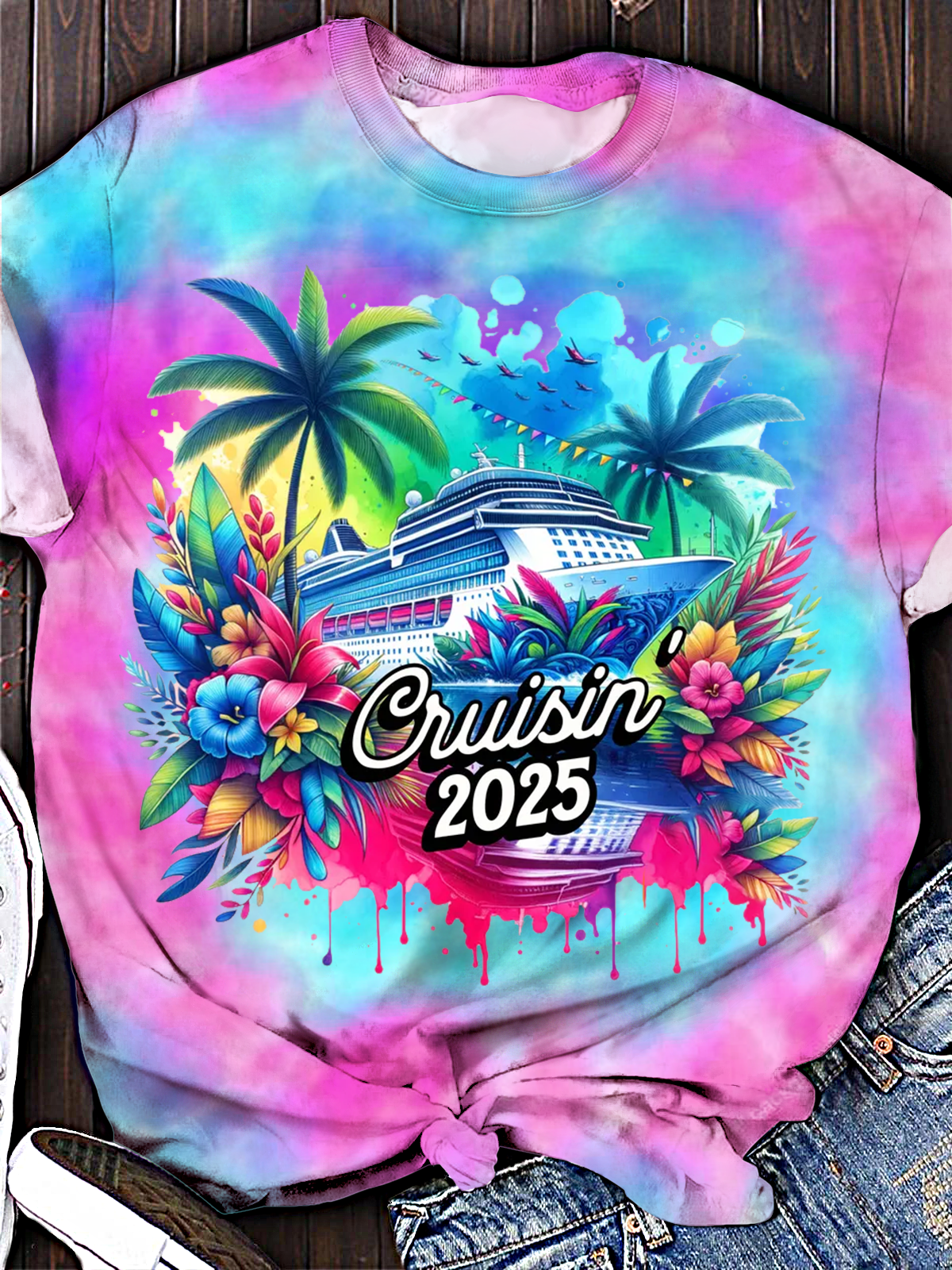 Girl Trip Cruisin' 2025 Crew Neck T-shirt