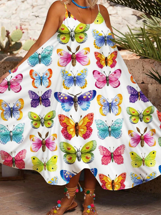 Women's Butterfly Print Casual Dress