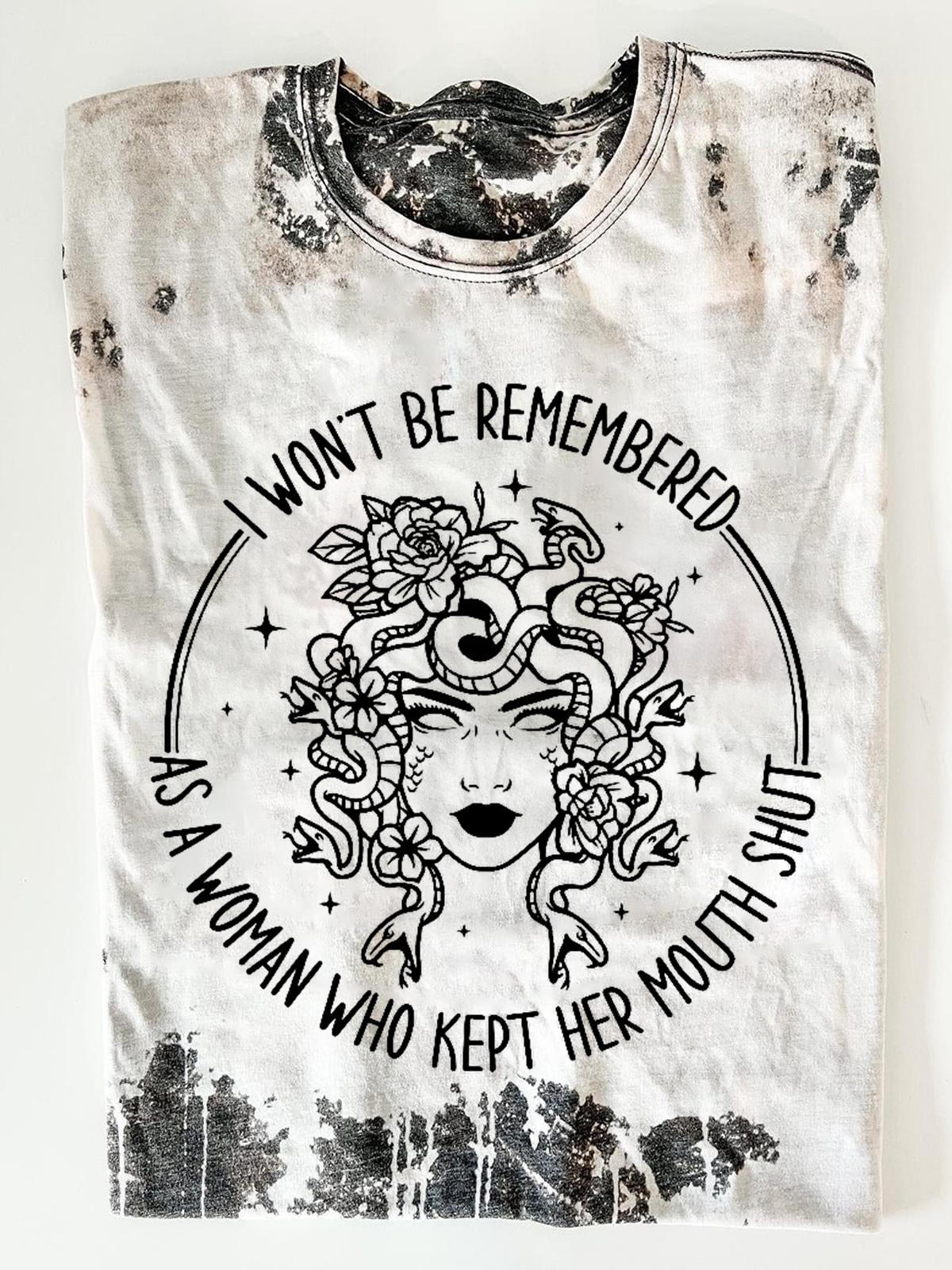 Tie Dye Medusa Print Crew Neck T-shirt