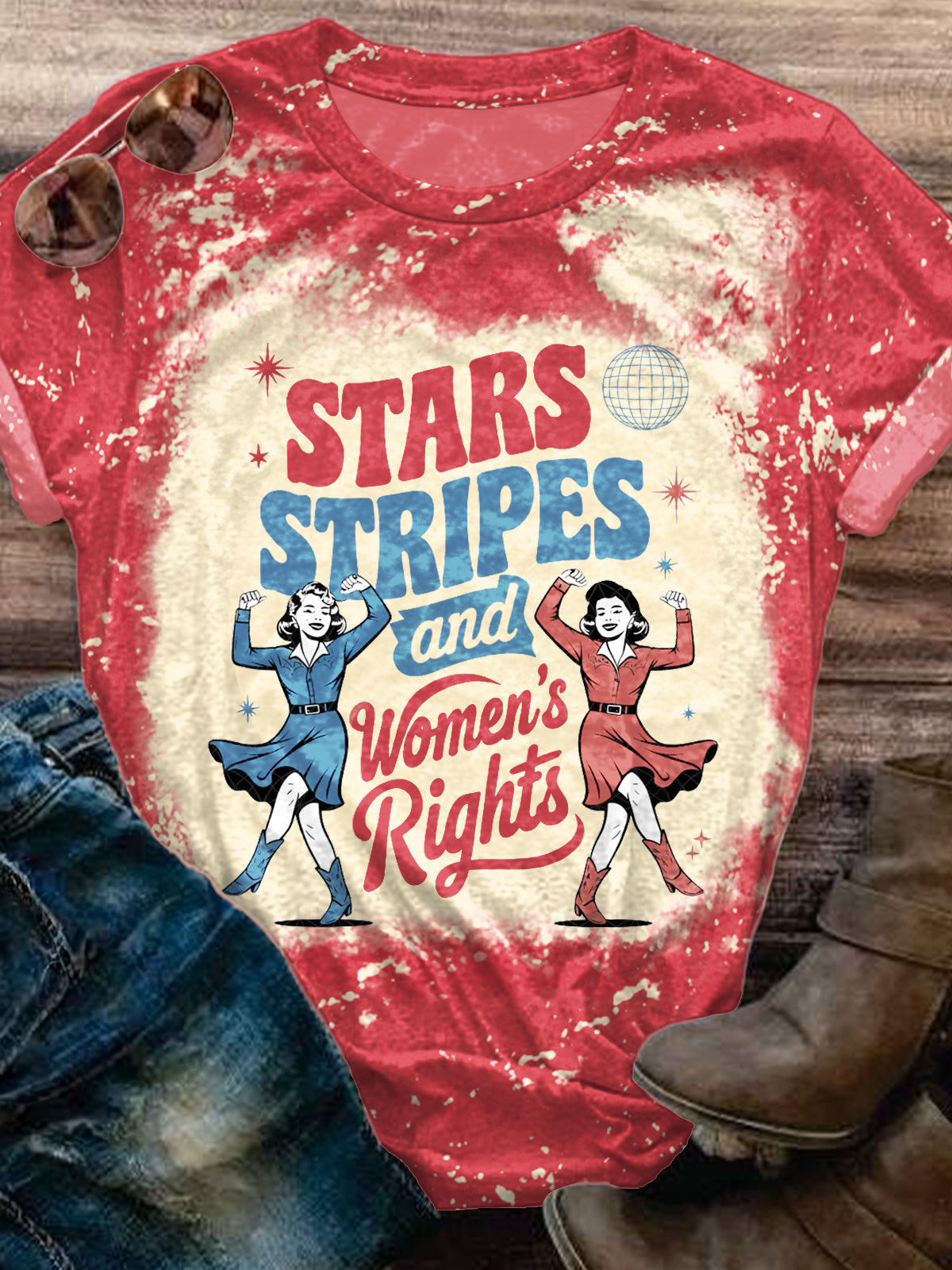 Feminist Retro Print Crew Neck T-shirt