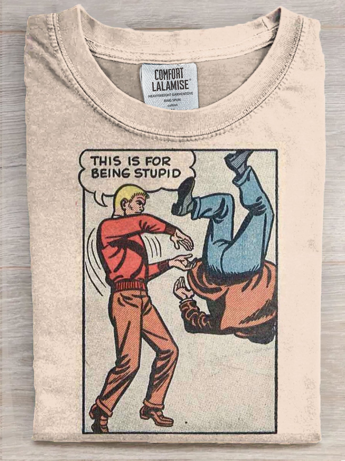 Vintage Funny Art Print Casaul Short Sleeve T-shirt