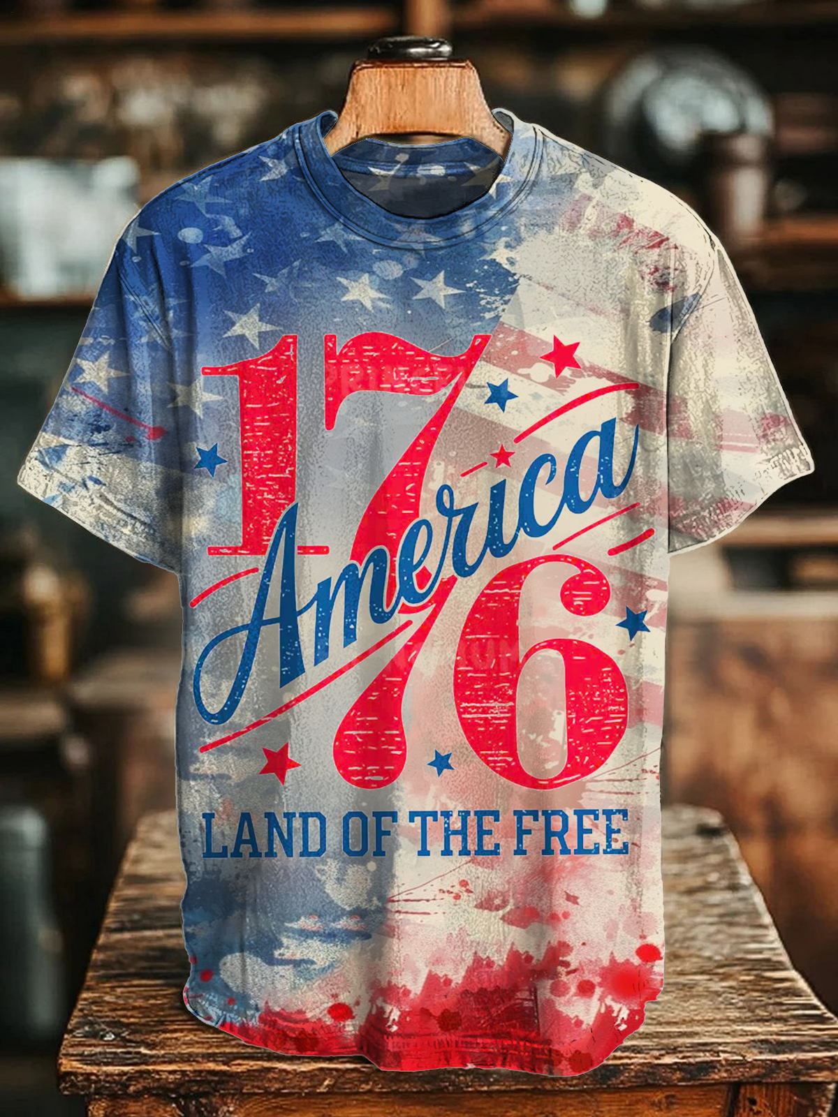 1776 America Land of the Free Crew Neck T-shirt