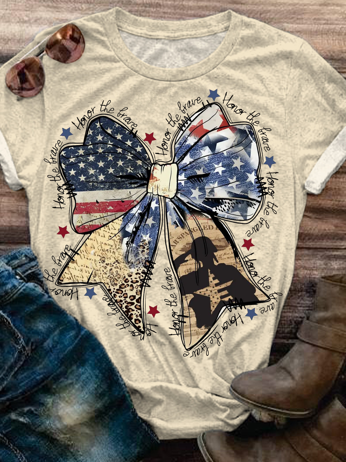 Coquette American Honor The Brave Printed T-shirts