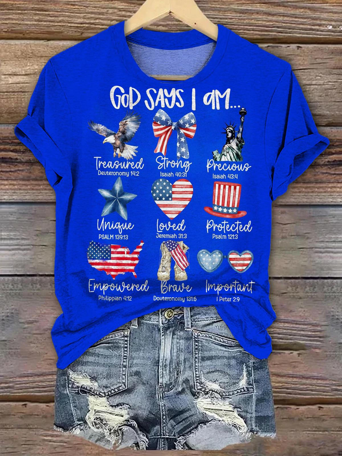Coquette God Says I Am,God Says I am 4th Of July T-shirt