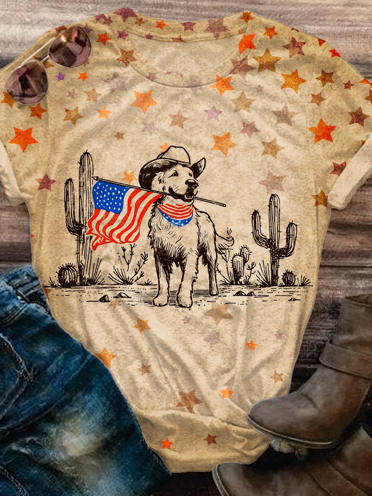 American Pride Pooch Crew Neck T-shirt