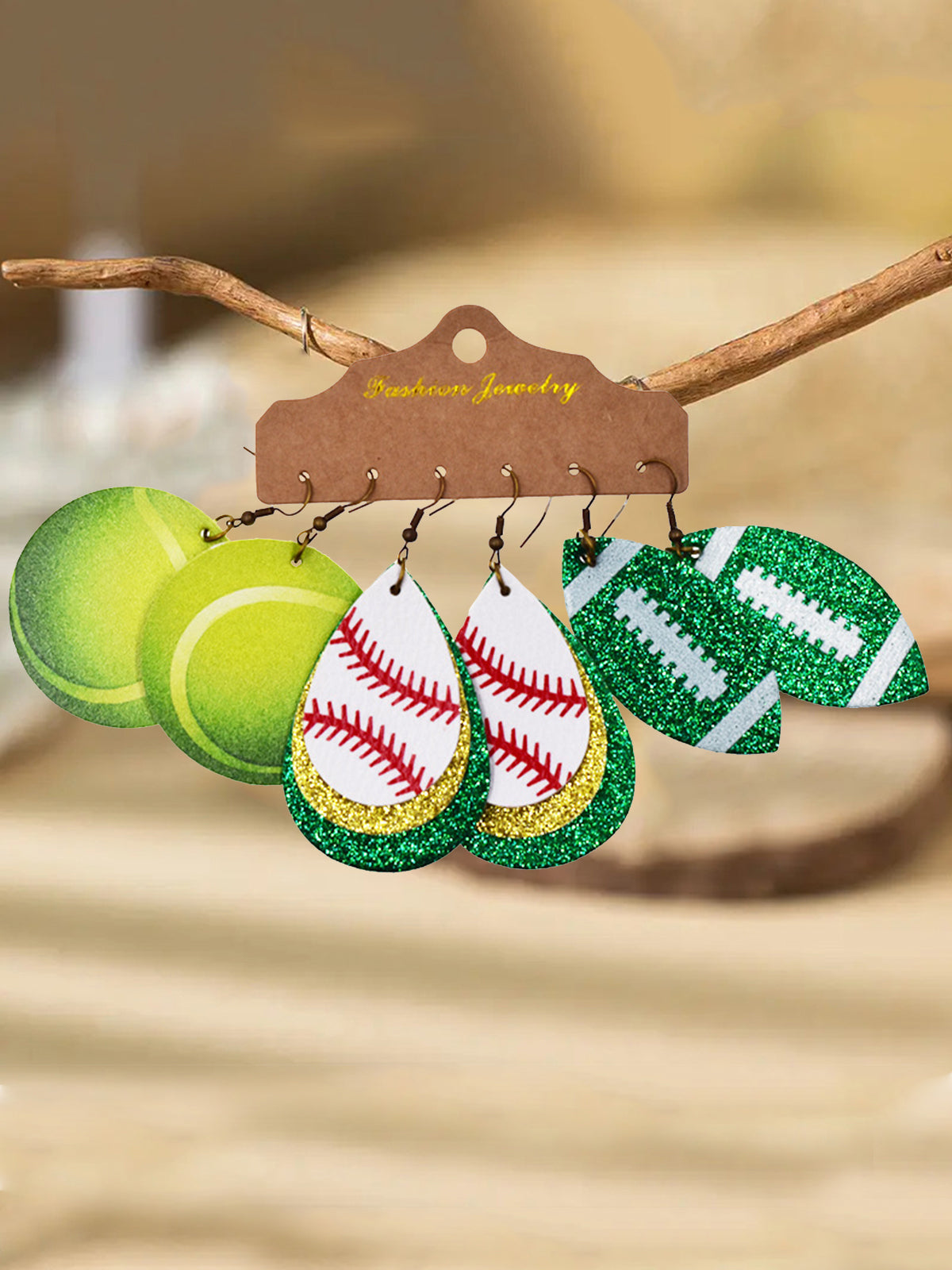 Niedliche Mode-Kugel-Leder-Ohrringe mit lustigem Aufdruck