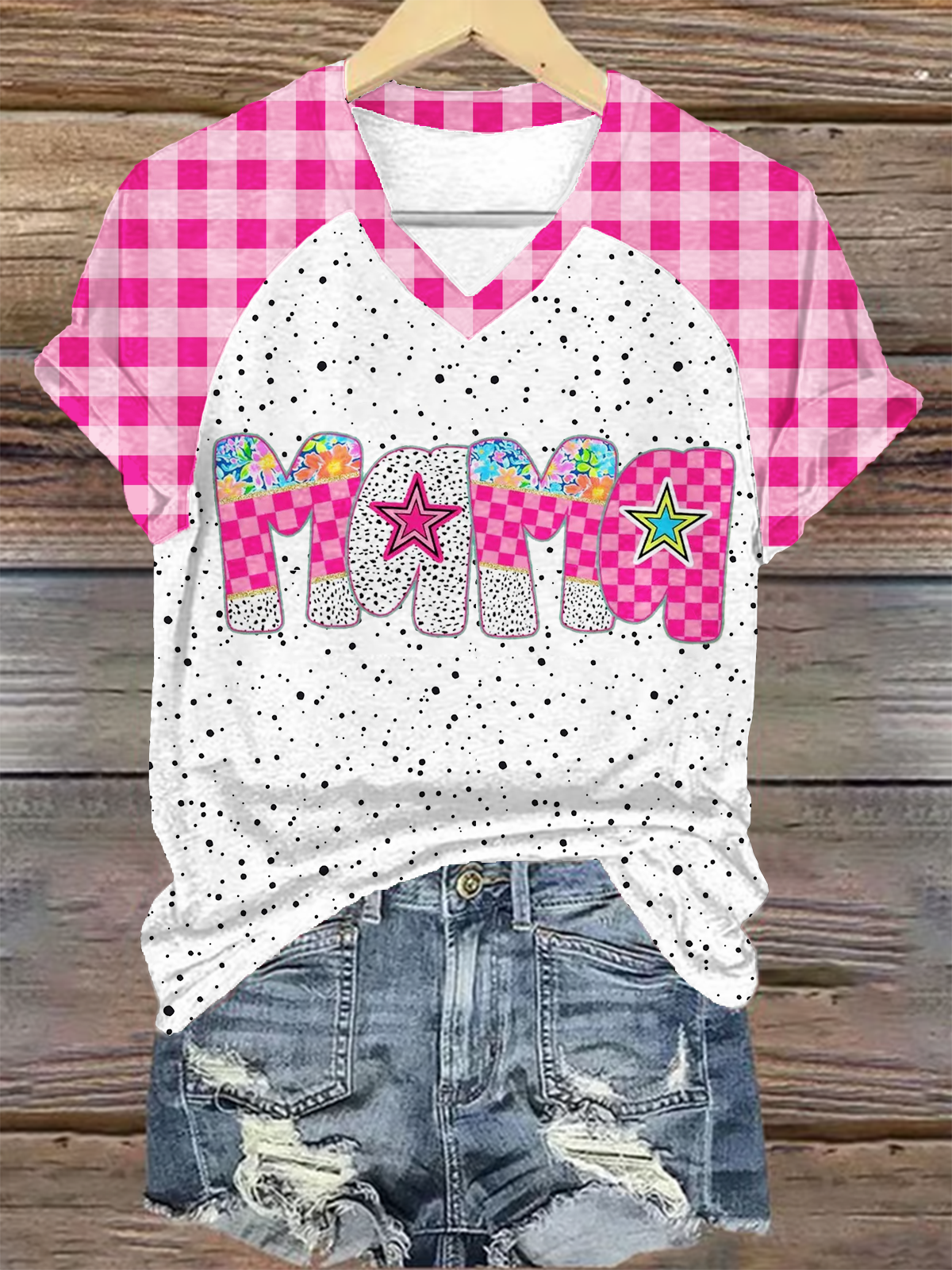 Pink Mama Sublimation V-neck T-Shirt