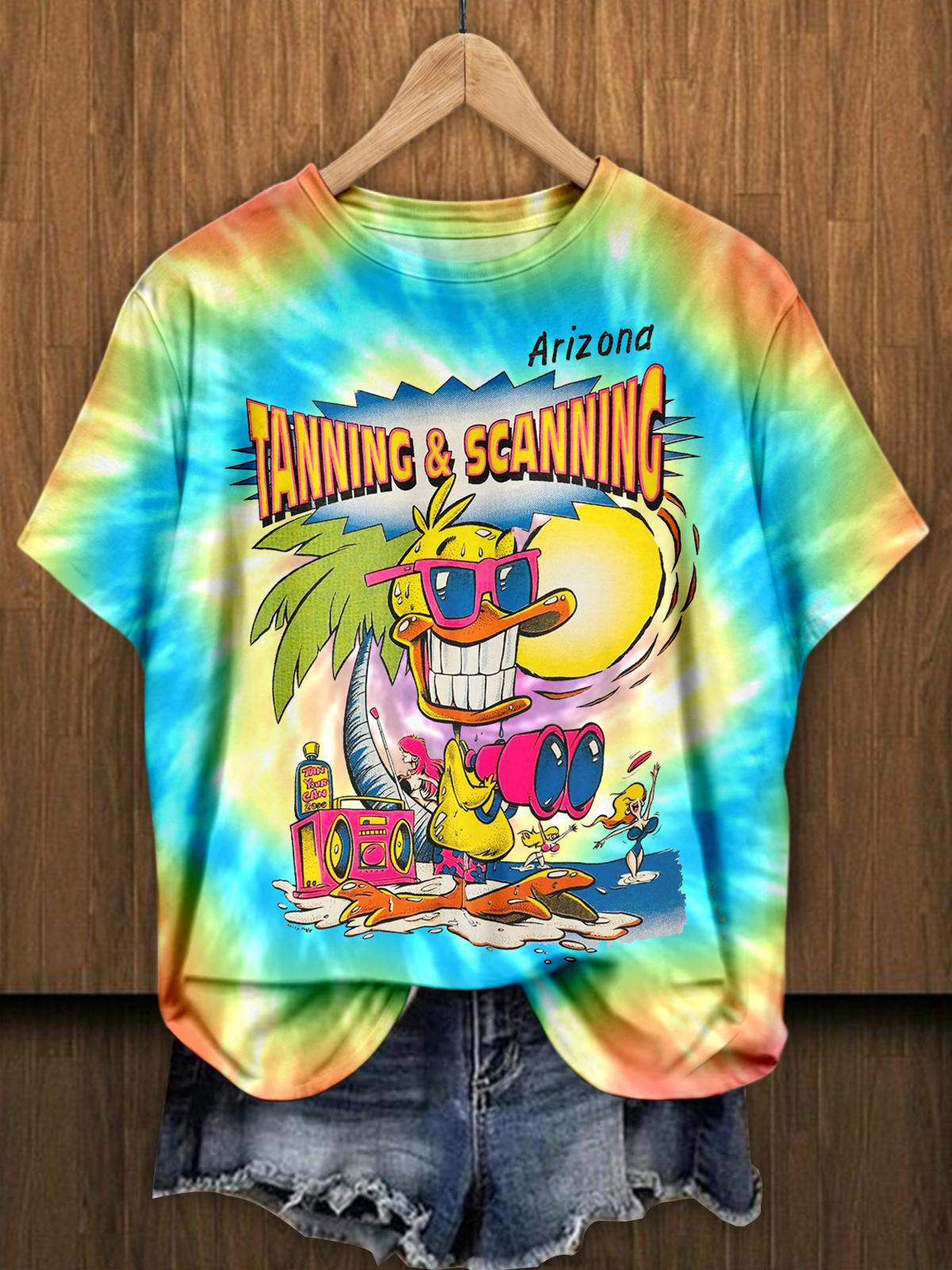 Funny Duck Pattern Crew Neck T-shirt