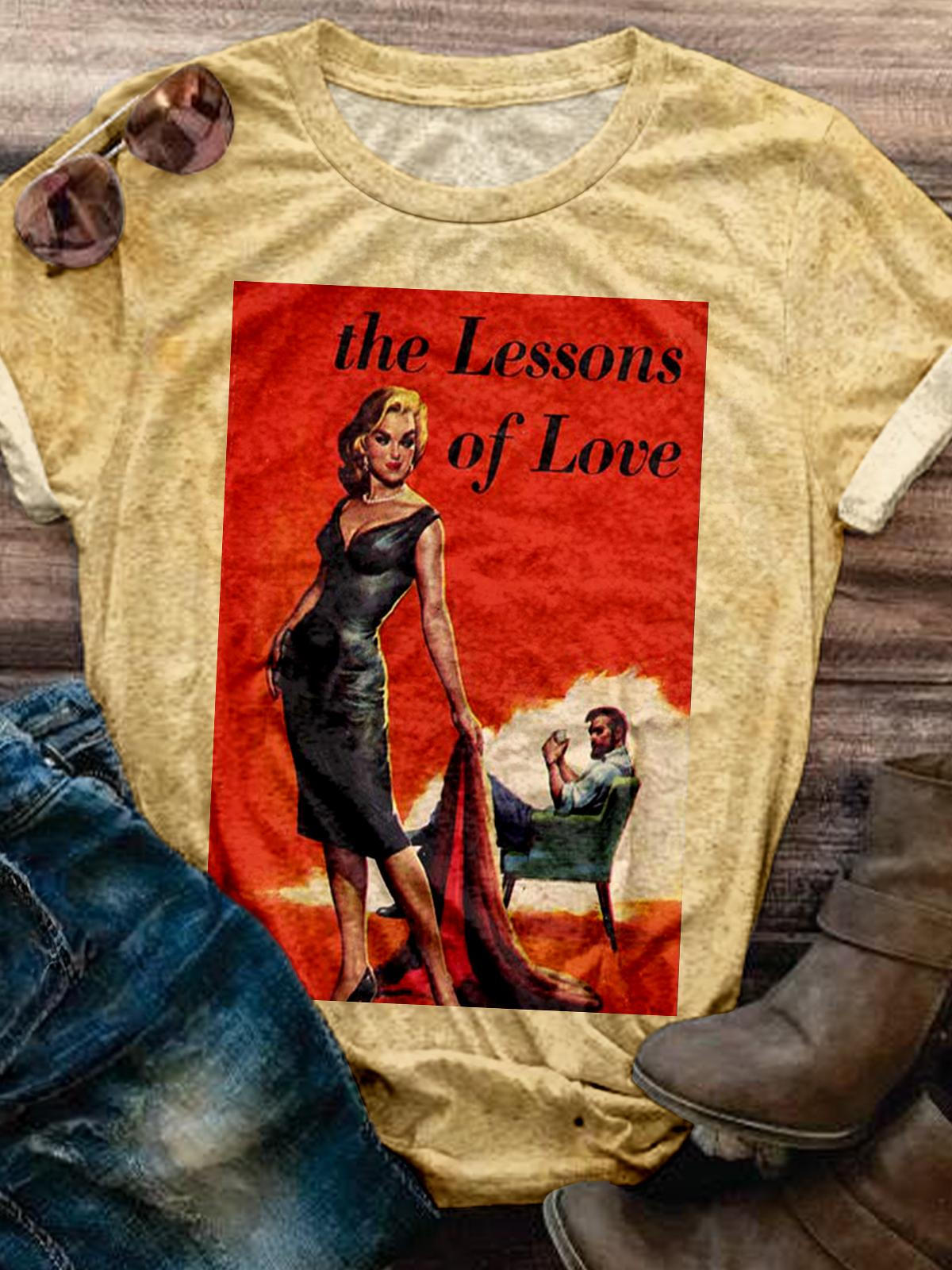 T-Shirt mit Rundhalsausschnitt „Lessons of Love“