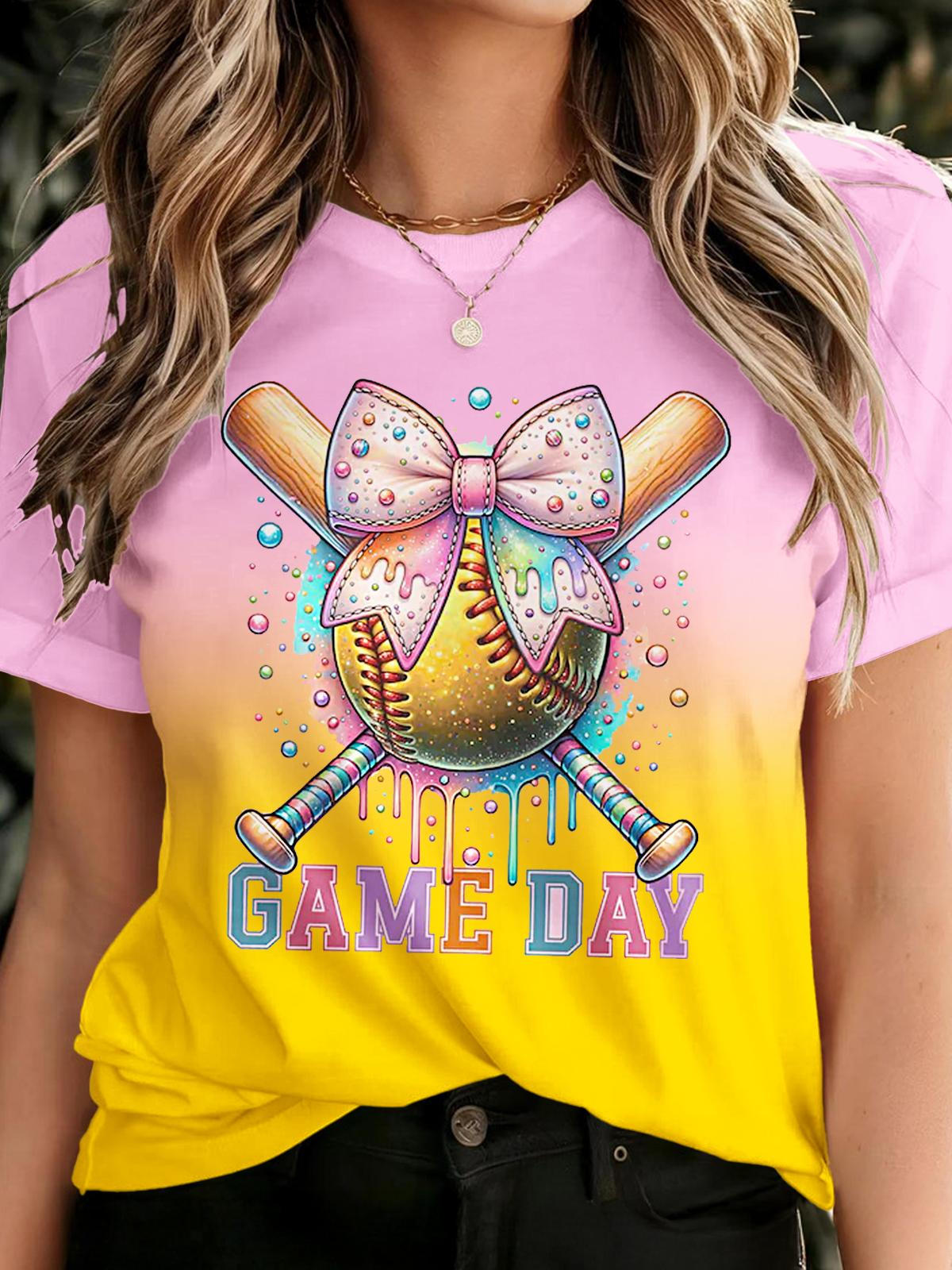 Softball Ice Cream Crew Neck T-shirt