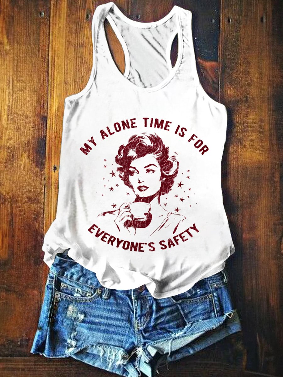 Women's Vintage Print Sleeveless Tank Top