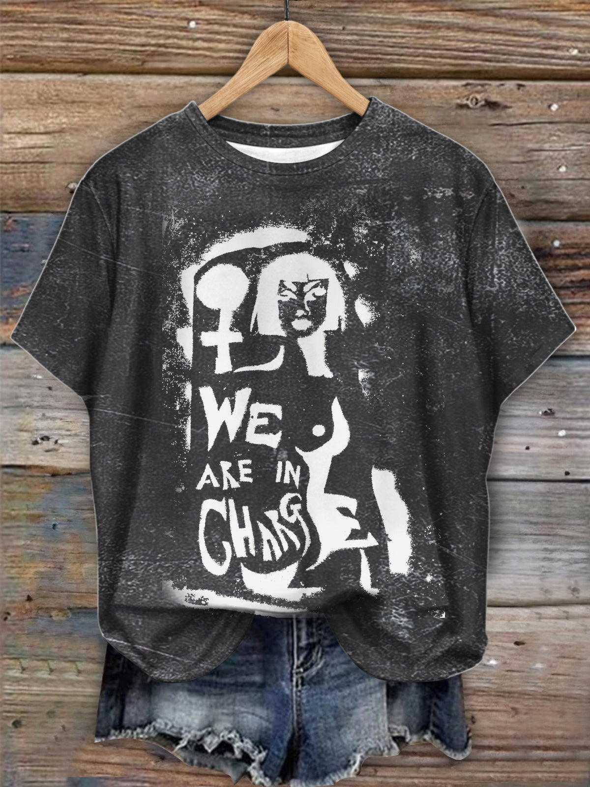 Feminist Art Print Crew Neck T-shirt