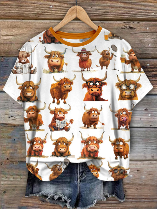 Funny Cow Crew Neck T-shirt